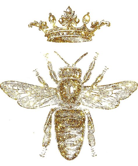 Royal King or Queen Bee Design Hand Drawn Vintage Look Artwork Gold Queen Bee Tattoo, Queen Bees Art, Logo Fleur, Bee Illustration, King Or Queen, Royal King, Bee Tattoo, Bee Decor, Bee Art