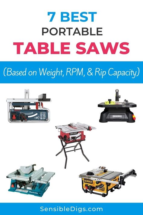 If you find yourself needing the capabilities of a table saw for your DIY projects, but you're limited due to manoeuvrability, then opt for a portable table saw. Our guide will show you the 7 best portable table saws to make buying easy. Table Saw Projects, Table Saws For Sale, Home Made Table Saw, Small Table Saw, Jigsaw Table, Portable Table Saw, Minimal Table, Woodworking Business Ideas, Best Table Saw