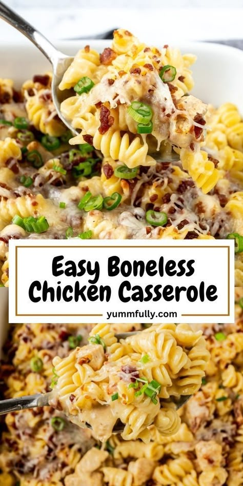 Enjoy a mouthwatering and hassle-free dinner with our Easy Boneless Chicken Casserole, featuring juicy chicken breasts, tender vegetables, and a creamy sauce baked to perfection. If you’re looking for more delicious and effortless recipes to simplify your mealtime, click here to discover a world of culinary delights that will make your taste buds sing! What To Make With Boneless Chicken, Boneless Chicken Breast Recipes Oven, Cooked Chicken Breast Recipes, Chicken Breastrecipes Boneless, Baked Boneless Skinless Chicken Breast, Boneless Chicken Breast Recipes Easy, Easy Chicken Breast Dinner, Baked Boneless Chicken Breast, Chicken Breast Casserole Recipes