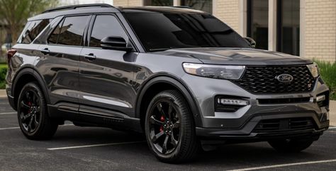 Ford Explorer Aesthetic, Ford Explorer St Black, 2023 Ford Explorer St, Black Ford Explorer, White Ford Explorer, 2023 Ford Explorer, Ford Explorer St, Dodge Charger Models, New Ford Explorer