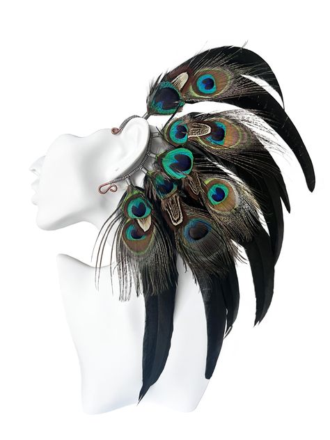 PRICES MAY VARY. Our unique design ensures that one size fits all ears, thanks to its adjustable feature. Designed for comfort, our feather jewelry is exceptionally lightweight, often described as "light as a feather" by our satisfied customers. Whether you're dressing up for a special event or hitting the dance floor for some rock & roll, our ear cuffs are the perfect accessory. They stay securely in place, even during your most energetic moves. If there's anything that doesn't meet your expect Peacock Mask, Feathers Jewelry, Feather Ear Cuff, Peacock Wedding Theme, Peacock Feather Earrings, Black Dresses Classy, Festival Earrings, Greek History, Feather Painting