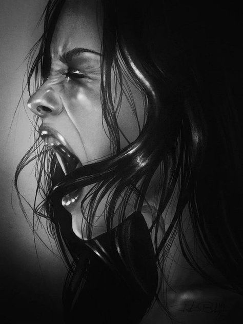 Screaming Drawing, Screaming Girl, Portrait Au Crayon, Scream Art, Tattoo Girls, Severus Snape, Realistic Art, Pencil Portrait, Realistic Drawings