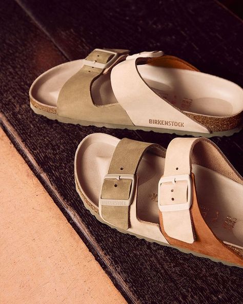 Nordstrom on Instagram: “Get it here first: Introducing the Birkenstock Arizona Splits, where luxe details meet the wear-all-day comfort of Birkenstock. The premium…” Sandal Kulit, Two Strap Sandals, Black Men Fashion Swag, Mens Leather Sandals, Handmade Sandals, Kids Slippers, Birkenstock Sandals, Leather Slippers, Birkenstock Arizona