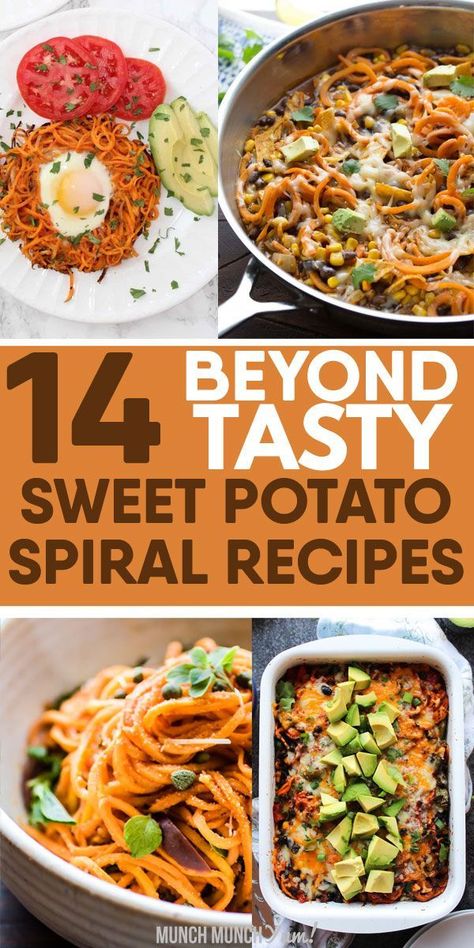 Sweet Potato Noodle Recipes Healthy, Spiral Sweet Potato Recipes, Spiralized Sweet Potato Recipes, Sweet Potato Spiralizer Recipes, Sweet Potato Spaghetti, Enchilada Spaghetti, Spiral Recipes, Eggs Casserole, Sweet Potato Noodles Recipe