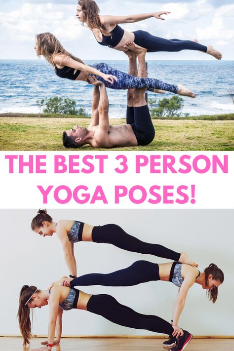 Super cool yoga poses for three people! #acroyoga #yogaposes #dailyyoga #yogacommunity #yogaeveryday #3personyoga 3 People Yoga Poses, Three Person Yoga Poses, 3 Person Yoga, 3 Person Yoga Poses, 2 Person Yoga, Couples Yoga Poses, Acro Yoga Poses, Yoga Challenge Poses, Hot Yoga Poses