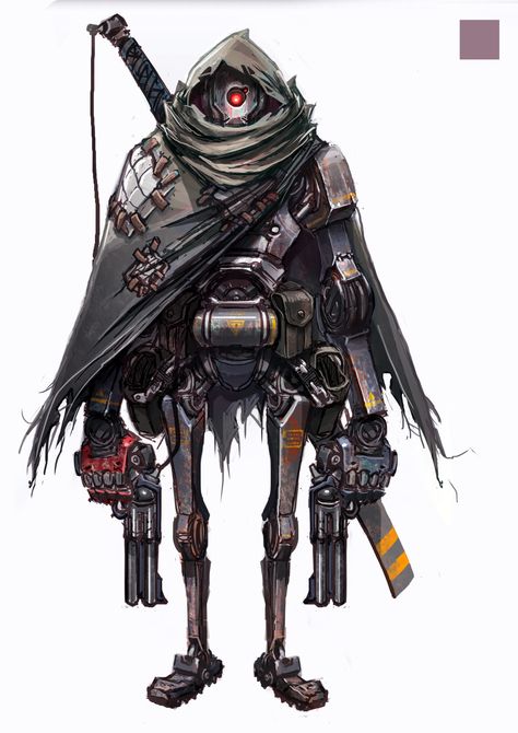 ArtStation - JunkBot #1, Marcus Luk Steampunk Robot, Arte Ninja, Cool Robots, Arte Robot, Star Wars Rpg, Arte Cyberpunk, Titanfall, Japon Illustration, Cyberpunk Character