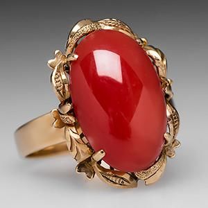 Coral stone ring