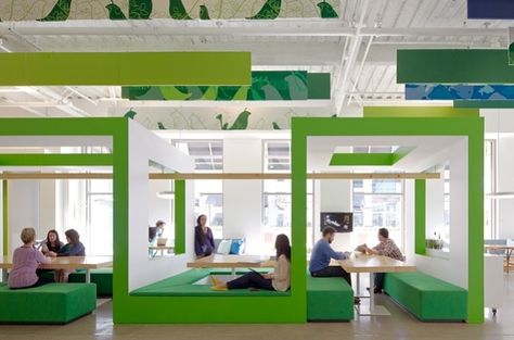 The Inspiring Offices of Tech Companies in Silicon Valley Silicon Valley Office, Commercial And Office Architecture, Open Space Office, Office Space Design, Corporate Interiors, Collaboration Space, Open Office, Cool Office, Workplace Design