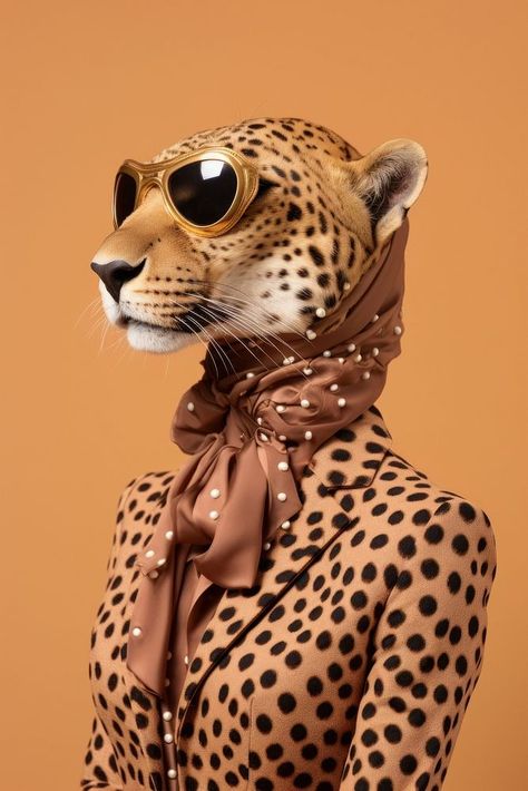 Cheetah wearing suit.  | premium image by rawpixel.com / Napas Animals In Suits Art, Animals In Suits, Animals In Clothes Illustration, Animals In Clothes Art, Animals Dressed Up, Cheetah Photos, Images Pop Art, Animal Print Party, Leopard Art