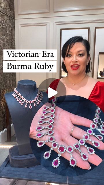 M.S. Rau Jewels on Instagram: "Circa 1880, A work of Victorian splendor, this necklace features Burma rubies totaling approximately 50 carats, while the diamonds that encircle them weigh a combined 30 carats. Hand-crafted in a fabulous gold-over-silver setting, such spectacular Victorian-era works of jeweled art make a perfect and timeless addition to any jewelry collection. visit our website for more info. item No. 30-7566 #msrau #victorianera #victorianjewelry #victoriannecklace #burmarubies #burmaruby #burmarubynecklace #victorianeranecklace #victoriannecklace #vintagejewelry #antiquenecklace #antiquejewelry #vintagenecklace #finejewelry #finejewellery #raregmestones #rarejewels #luxuryjewelry #highjewelry #highjewellery #importantjewels #importantgemstones" Jewelry Wishlist, Ruby Necklace, Antique Necklace, Victorian Jewelry, Gorgeous Jewelry, High Jewelry, Victorian Era, Luxury Jewelry, Vintage Necklace