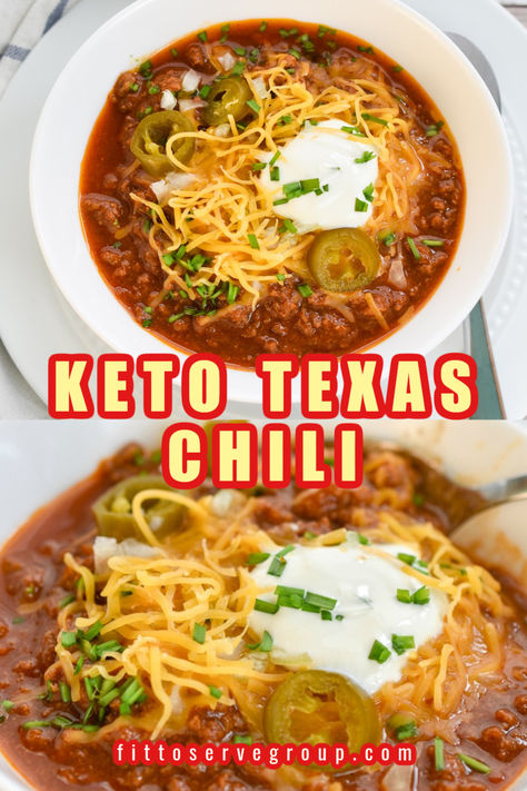 Texas Chili (Keto) Keto Texas Chili, Keto Chilli Recipes Instapot, Keto Chili Soup Recipes, Keto Beef Chili Recipe, Crock Pot Keto Chili, Best Low Carb Chili, Best Keto Chili Recipes, Keto Crockpot Chili, Keri Chili