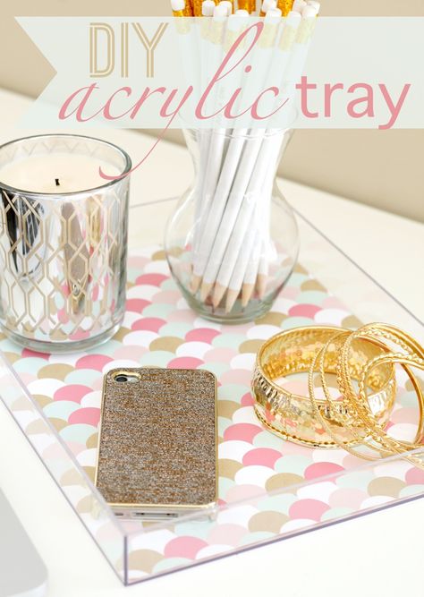 Love this, Chris - a Acrylic Picture frame and a piece of scrapbook paper - who'd a thunk it?? So many options! Lucite Tray, Diy Budget, Acrylic Tray, Crafty Diy, Acrylic Box, Girl Blog, Interior Design Ideas, Just A Girl, Crafts To Do