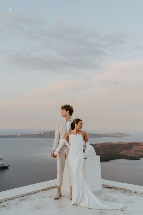 Elopement In Santorini, Greece Wedding Photoshoot, Greece Wedding Groom, Engagement Photos Santorini, Santorini Greece Elopement, Elope In Greece, Greece Wedding Photos, Greece Wedding Photography, Greece Engagement Photos