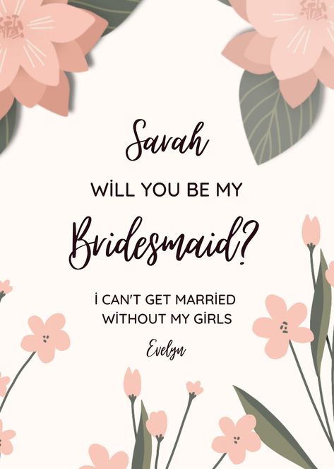 "\"Will You Be My Bridesmaid Proposal Card Template\" is a PDF file offered as a digital product. You can create special proposal cards for your bridesmaids using this template. Below you can find some features and usage advantages of the product -Customizable Design: The PDF template has customizable designs on which you can make various edits. You can add any text you want, change the colors and adapt the design details. -Special for Your Bridesmaid: The template allows you to create a custom bridesmaid proposal card. You can add your bridesmaid's name, notes you want to write next to it, or a personal message. - Quick and Easy Download: Immediately after purchasing the product, you can download the file digitally. In this way, you save time and can create your cards quickly. - Printable Bridesmaid Proposal Card Messages, Lake Artwork, Bridesmaid Proposal Card, Bridesmaid Proposal Cards, Sunset Wall Art, Will You Be My Bridesmaid, Be My Bridesmaid, Wedding Invitation Design, Printing Center