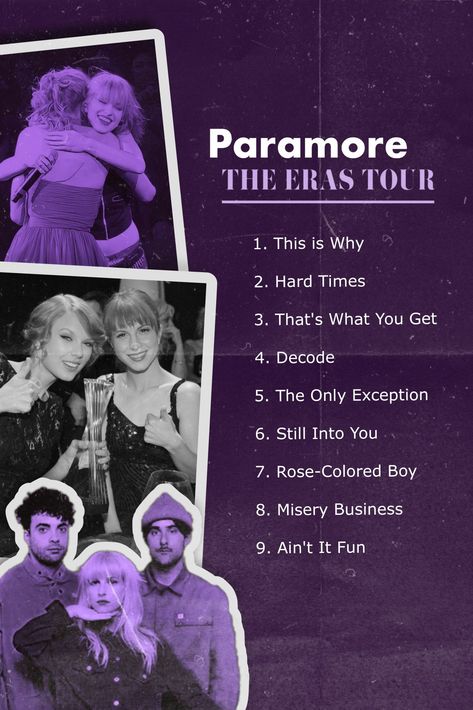 Eras Tour Set List, Eras Tour Setlist, 9 Songs, Paramore, Rose Color, Eras Tour, Hunger Games, Taylor Swift, Swift