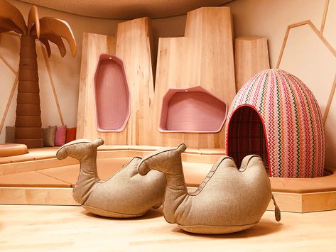 Kids Club in The Six Senses Shaharut Hotel | Sarit Shani Hay Kids Area Design, Kids Restaurant, Kids Restaurants, Kindergarten Interior, Kids Cafe, Six Senses, Kindergarten Design, Baby Club, Playroom Design