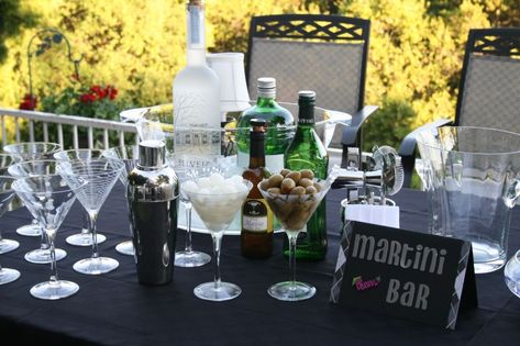 DIY Martini Wedding Reception Bar - Wedding for 1000 Make Your Own Martini Bar Party Ideas, Martini Bar Party Ideas, Martini Bar Party, Bar Party Ideas, Little Black Dress Party, Ice Luge, Bar Wedding Reception, Martini Party, Cocktail Decorations