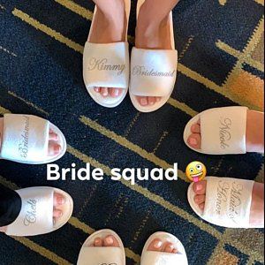 Personalized Bridal Party Gifts, Bridesmaid Flask, Bridesmaid Slippers, Bride Slippers, Wedding Slippers, Bride Squad, Bachelorette Gifts, Junior Bridesmaid, Bridal Party Gifts