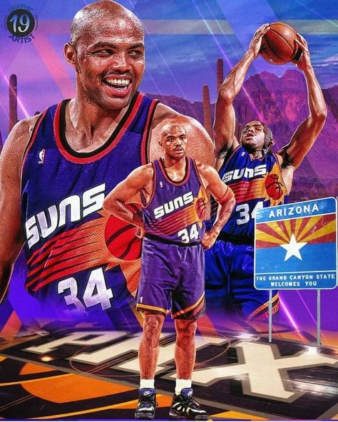 charles barkley suns Charles Barkley Wallpaper, Charles Barkley Suns, Phx Suns, Phoenix Suns Basketball, Suns Basketball, George Gervin, Nba Basketball Art, Basketball Highlights, Nba Game