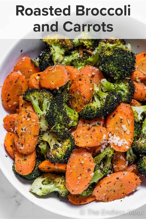 Brocoli And Carrots, Carrots Broccoli Side Dishes, Broccoli Carrots Recipe, Roast Broccoli And Carrots, Carrot Oven Recipes, Roasted Brocolli And Carrots, Baked Carrots And Broccoli, Roasted Carrots And Broccoli Oven, Easy Roasted Broccoli