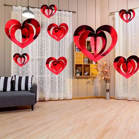 Anniversary Party Decorations, Easter Party Decor, Red Home Decor, Valentines Day Weddings, Garland Decor, Valentines Day Hearts, Valentine Day Love, Easter Party, Backdrops For Parties