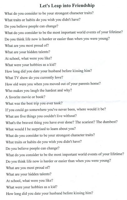 Grandma Honey: Speed Friendshipping Friendshipping Questions, Speed Friendshipping Questions, Speed Friendshipping, Deep Conversation Topics, Conversation Starter Questions, Questions To Get To Know Someone, Conversation Questions, Questions For Friends, Relief Society Activities