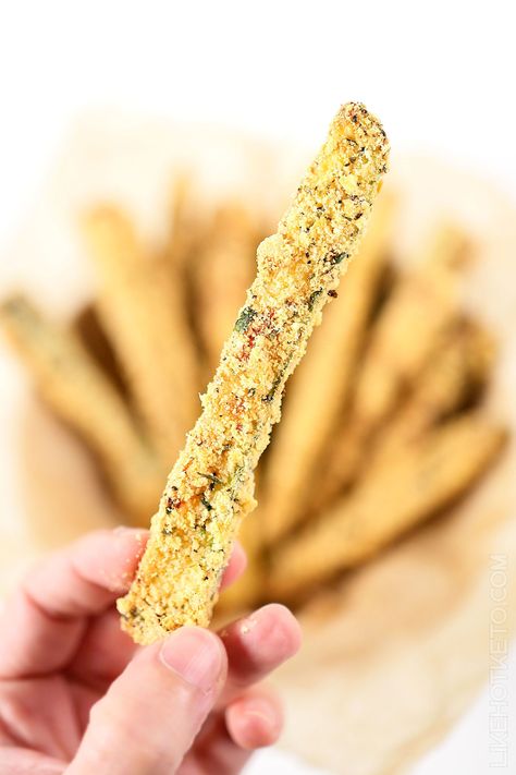 The Ultimate Crispy Zucchini Fries (Keto & GF) « LikeHotKeto Keto Zucchini Fries, Low Carb Crunchy Snacks, Crispy Zucchini Fries, Baked Zucchini Fries, Crispy Zucchini, Keto Zucchini, Baked Zucchini, Zucchini Fries, Low Carb Snacks