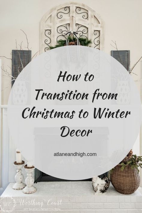 After Christmas Winter Decor, Decorating After Christmas, Decorate After Christmas, Winter Decor Ideas For The Home, After Christmas Decor, Decor After Christmas, Winter Mantle, January Decor, Farmhouse Winter Decor