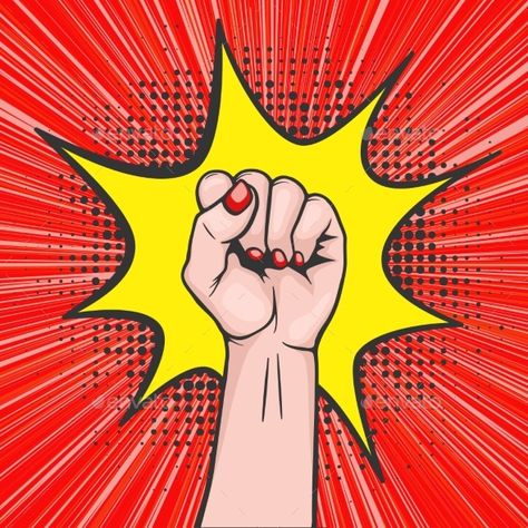 Background with Raised Women s Fist in Pop Art Ragazza Pop Art, Images Pop Art, Girl Power Art, Comic Pop Art, Pop Art Background, Oppressed People, Pop Art Images, Pop Art Women, Art Hair