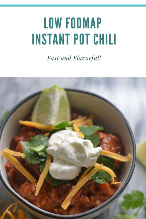 Low Fodmap Chili Crock Pot, Low Fodmap Chili Seasoning, Low Fodmap Chilli, Fodmap Chili Recipe, Instant Pot Recipes Low Fodmap, Fodmap Instant Pot Recipes, Low Fodmap Instant Pot, Lowfod Map Soup, Lowfodmap Chili