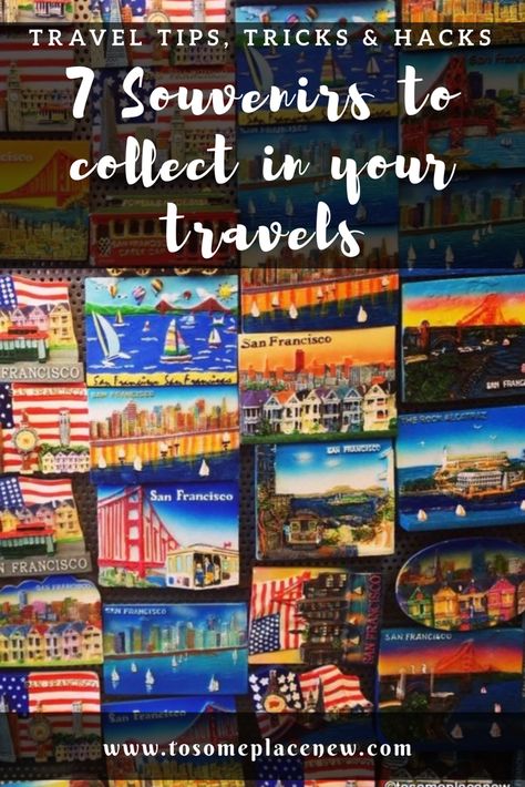 Collecting travel souvenirs is a great way to bring a part of the foreign land home. Find out what I collect in my travels around the world #travelsouvenirs Travelling Journal, Vintage Travel Decor, Travel Hack, Travel Memorabilia, Australia Travel Guide, Travel Keepsakes, Travel Savings, Travel Gadgets, San Francisco Travel