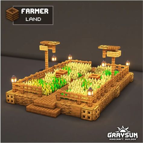 Best Minecraft Farm Layout, Cottage Core Bakery Minecraft, Street Lamp Design Minecraft, Cute Mini Houses Minecraft, Minecraft Indoor Plant Ideas, Simple Minecraft Base Ideas, Minecraft Water Trough, Small Crop Farm Minecraft, Small Farm Ideas Minecraft