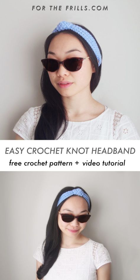 Crochet Bandana Headband, Easy Things To Crochet, Free Crochet Headband, Crochet Knot, Things To Crochet, Easy Crochet Headbands, Crochet Hairband, Crochet Headband Pattern Free, Yarn Project