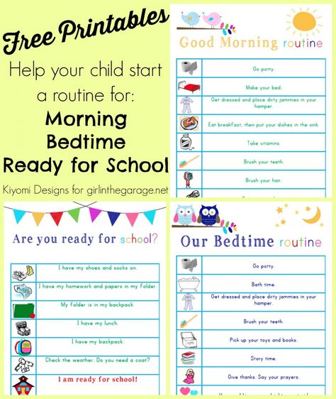 Free printable lists to help kids get into a morning and bedtime routine, and to make sure they're ready to leave for school every morning. ... School Bedtime Routine, Morning Get Ready Chart, Free Bedtime Routine Printable, Morning And Bedtime Routine Chart, Morning Chores For Kids, Bedtime Checklist For Kids, Morning To Do List For Kids, Getting Ready For School Routine, Get Ready For School Routine