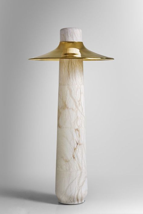 Elegant alabaster floor lamp by Eric Schmitt - photo: Courtesy of Dutko Eric Schmitt, Stone Lamp, Marble Lamp, Lamp Floor, Standing Stone, St Moritz, Tiffany Lamps, Room Lamp, Unique Lamps