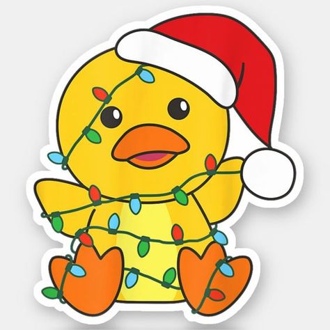 Duck Merry Christmas Winter Animals Duck Sticker December Stickers, Merry Christmas Stickers, Duck Christmas, Funny Lockscreen, Christmas Duck, Duck Cartoon, Card Inspo, Christmas Card Art, Cute Christmas Wallpaper