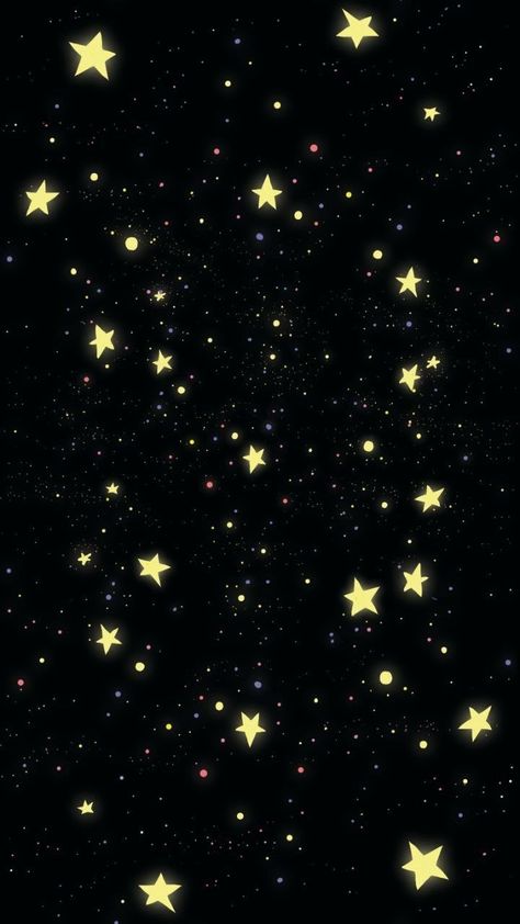 Black Cute Lockscreens, Yellow Stars Aesthetic, Nostalgia Aesthetic Wallpaper, Lockscreen Widget, Witchy Wallpaper, Yellow Star, Pretty Phone Wallpaper, Space Backgrounds, Star Background