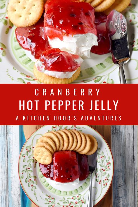 Cranberry Orange Pepper Jelly, Recipes Using Cranberry Jelly, Hot Pepper Cranberry Jelly, Cranberry Hot Sauce, Cranberry Pepper Jelly Recipe Canning, Cranberry Hot Pepper Jelly, Hot Pepper Cranberry Jam, Banana Pepper Jelly Recipe, Holiday Jam Recipe