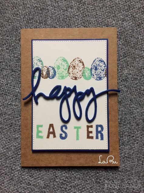 Masculine Easter card Masculine Easter Cards, Easter Cards To Make, Thank You Cards Masculine, Hand Made Easter Cards, Stampin Up Easter Message, Copper Awning, Velika Noč, Easter Atc Cards, Cards For Men