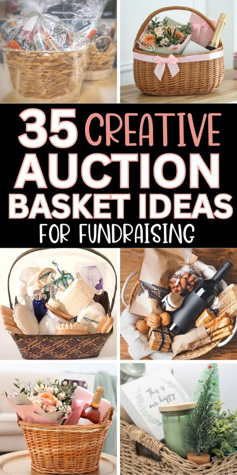 Awesome auction basket Ideas for fundraising raffles! Auction basket themes, fundraiser baskets, raffle baskets, silent auction baskets. Raffle gift basket ideas that make money for your charity, organization, school fundraiser, gala event, church or work event. Auction basket ideas fundraising awesome, silent auction gift basket ideas fundraising unique, silent auction gift basket ideas, school raffle basket ideas fundraising, beach summer fun golf baking garden gift card family game night. Auction Gift Basket Ideas Fundraising, Auction Basket Themes, Auction Basket Ideas, Raffle Basket Ideas, Basket Themes, Silent Auction Gift Basket Ideas, Basket Theme, Raffle Gift Basket Ideas, Diy Gift Basket Ideas