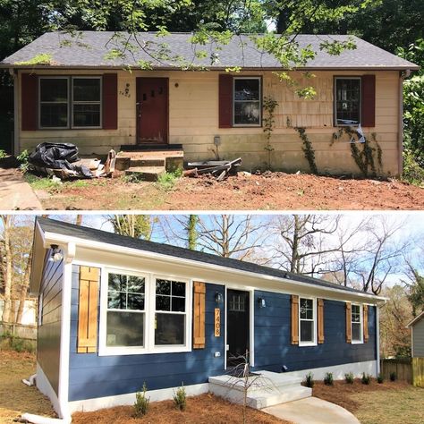 Mobile Home Exteriors, House Makeovers, Home Exterior Makeover, Exterior Renovation, Remodeling Mobile Homes, Exterior Makeover, Casa Exterior, Exterior Remodel, After Pictures