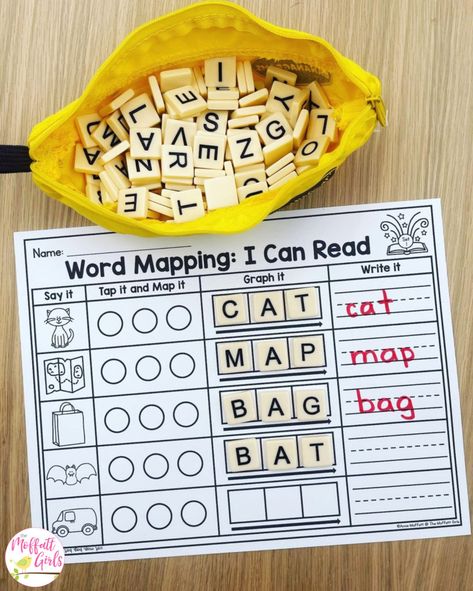 First Day Of Kindergarten Craft Ideas, Word Mapping, Aktiviti Kanak-kanak, Homeschool Learning, Kindergarten Ideas, Literacy Center, Teaching Phonics, Classroom Printables, Reading Intervention