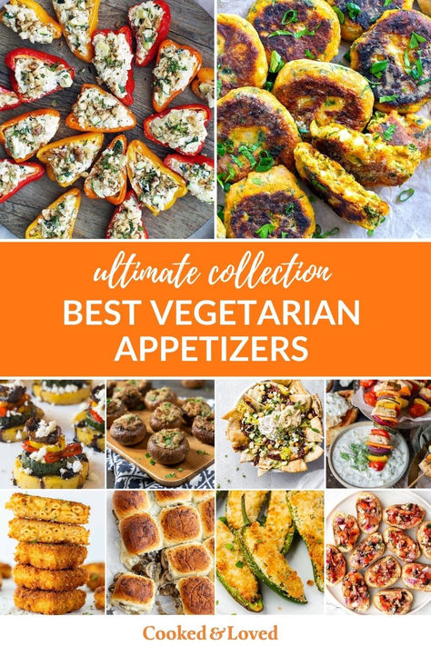 If you're looking for vegetarian appetizers, this carefully curated collection is for you! From crispy jalapeño poppers and stuffed mushrooms to savoury skewers, I've got plenty of delicious finger food, canapés, dips, platters and more. Vegan-friendly options are included. via @irena_macri Vegetarian Canapes, Vegetarian Finger Food, Vegetarian Appetizers Easy, Veg Appetizers, Veggie Appetizers, Vegetarian Party, Vegan Finger Foods, Vegetarian Party Food, Vegetarian Starters