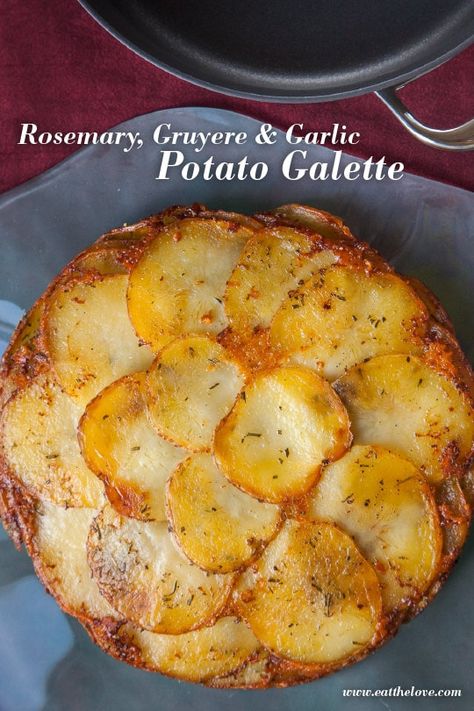 Gruyere Cheese Recipes, Gruyere Recipes, Crispy Halloumi, Potato Tart, Halloumi Fries, Elegant Recipes, Fancy Items, Potato Galette, Rosemary Potatoes