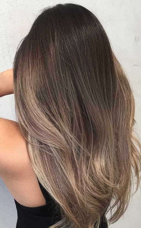 Ombre Ash Brown, Brown Hair Cuts, Brunette Hair Color With Highlights, Ash Brown Balayage, Ash Brown Hair, Vlasové Trendy, Hair Color Light Brown, Brown Hair Balayage, Brown Balayage