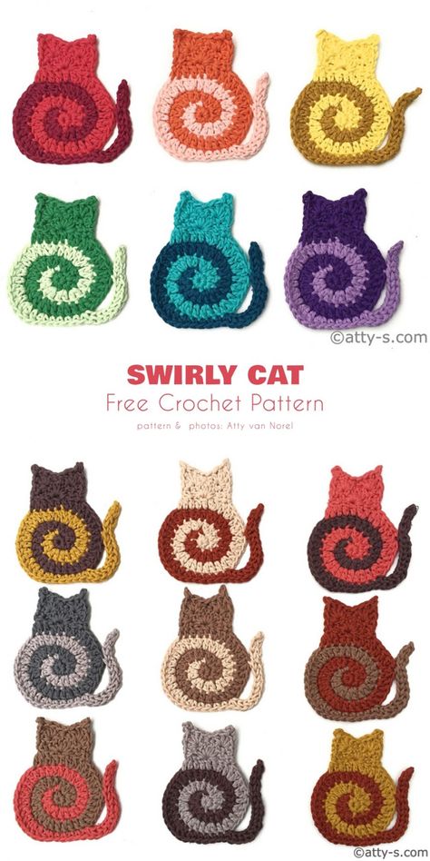 The 10 Best Animal Coaster Free Crochet Patterns Kat Haken, Confection Au Crochet, Crochet Cat Pattern, Crochet Coaster Pattern, Cat Ideas, Crochet Design Pattern, Fun Crochet Projects, Diy Crochet Projects, Crochet Applique