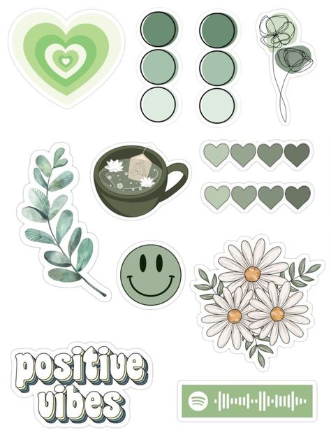 Tumblr Sticker, Phone Cover Stickers, Selling Stickers, Boss Clipart, Green Stickers, Style Vert, Tracker Ideas, Cover Stickers, Sticker Printable