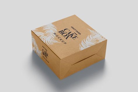 Have these kraft paper cake box mockups to showcase your bakery branding and packaging designs on the inner and outer side of the cake packaging box. All visible sides of the box have separate smart object option so you can customize each side of the box with your choice. You can also personalize light effect, shadows and background of these mockups using intelligent layers.  Astonishing Features  5 PSD mockups Different poses in each mockup Organized layers Realistic effects and shadows Changea Mailer Box Design, Paper Cake Box, Plain Cake, Bakery Branding, Cake Packaging, Mailer Box, Different Poses, Packaging Designs, Cake Box