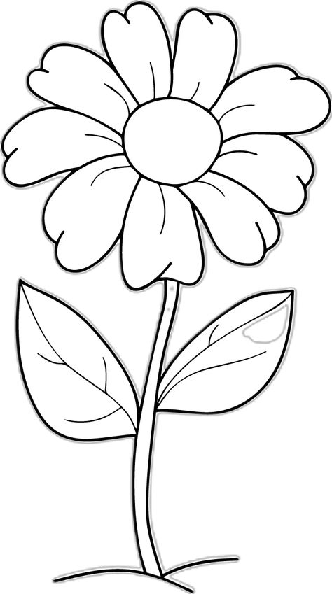 Free Printable Simple Flower Coloring Pages 1 Flower Drawing To Color, Coloring Book Pages Flowers, Printable Coloring Pages Flowers, Free Flower Printables For Preschool, Flower Patterns Template Free Printable, Drawing Spring Flowers, Flower Traceable, Traceable Flowers Free Printable, Free Color Sheets Printables