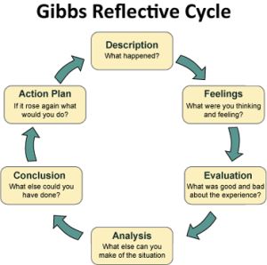 gibbs_reflective_cycle oh god I'm going to be seeing this in my dreams!!!! Gibbs Reflective Cycle, Reflective Essay, Reflection Paper, Reflective Journal, Reflective Practice, Best Essay Writing Service, Admissions Essay, Thesis Statement, Myself Essay